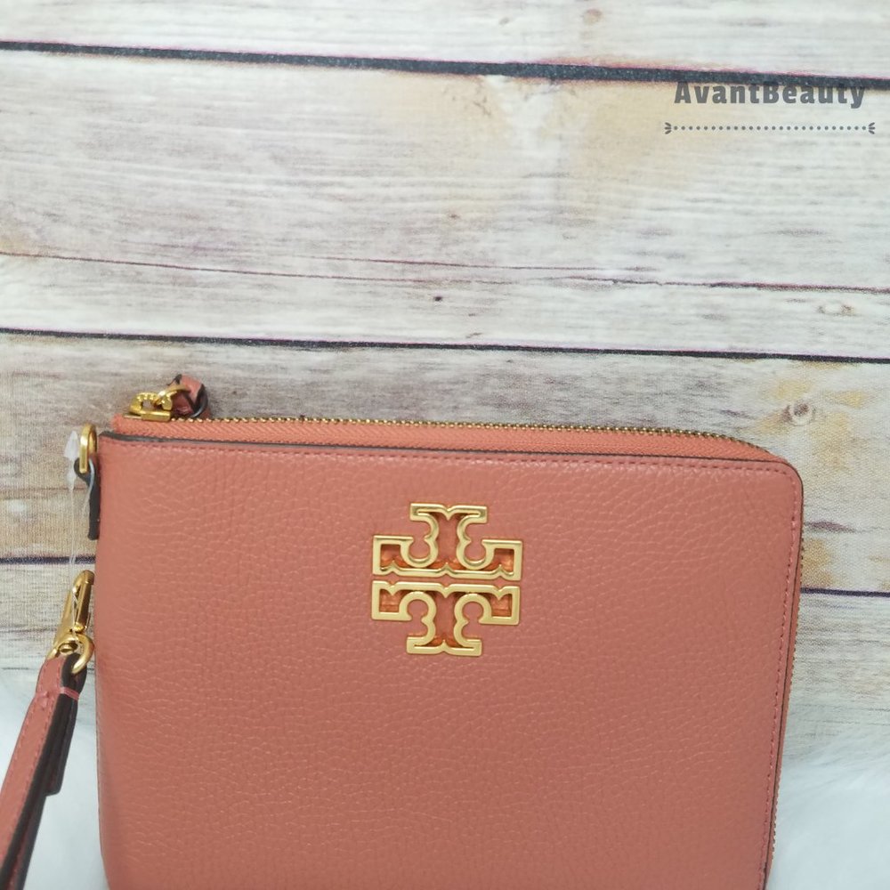 Tramonto Tory Burch Large Britten Zip Pouch New - Picture 4 of 11
